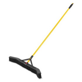 Rubbermaid RCP2018728 Maximizer Push-to-Center Broom, Poly Bristles, 36 x 58.13, Steel Handle, Yellow/Black