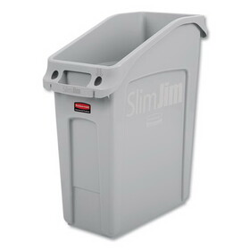 Rubbermaid Commercial HYGEN 2026695 Slim Jim Under-Counter Container, 13 gal, Polyethylene, Gray