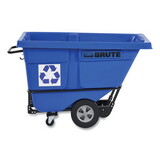 Rubbermaid Commercial RCP2089826 Rotomolded Recycling Tilt Truck, Rectangular, Plastic with Steel Frame, 1 cu yd, 1,250 lb Capacity, Blue
