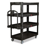 Rubbermaid Commercial RCP2128657 4-Shelf Heavy-Duty Ergo Utility Cart, 700 lb Capacity, 24.35 x 54.1 x 62.4, Black