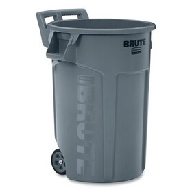 Rubbermaid RCP2131929 Vented Wheeled BRUTE Container, 44 gal, Plastic, Gray
