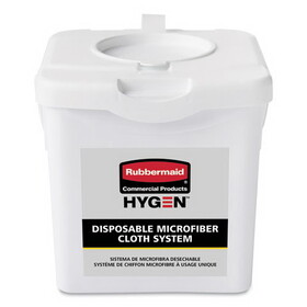 Rubbermaid Commercial HYGEN RCP2135007 Disposable Microfiber Charging Bucket, 7.92 x 7.75 x 7.44, White, 4/Carton
