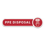 Rubbermaid Commercial RCP2138292 Medical Decal, PPE DISPOSAL, 10 x 2.5, Red
