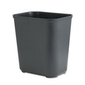 Rubbermaid RCP254300BK Fiberglass Wastebasket, 7 gal, Fiberglass, Black