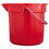 Rubbermaid RCP2614RED BRUTE Round Utility Pail, 14 qt, Plastic, Red, 12" dia, Price/EA