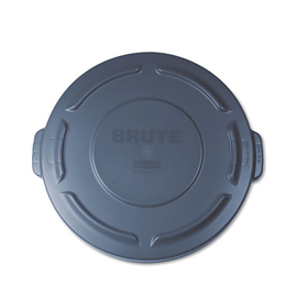 Rubbermaid RCP261960GRA BRUTE Self-Draining Flat Top Lids for 20 gal Round BRUTE Containers, 19.88" Diameter, Gray