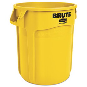 Rubbermaid RCP2620YEL Vented Round Brute Container, 20 gal, Plastic, Yellow