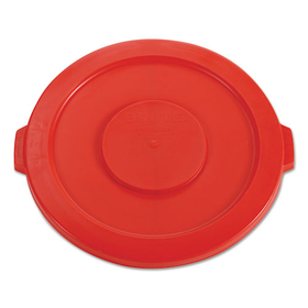 Rubbermaid RCP2631RED BRUTE Self-Draining Flat Top Lids for 32 gal Round BRUTE Containers, 22.25" Diameter, Red