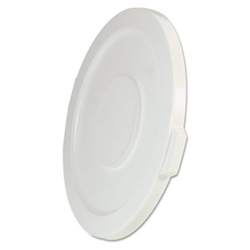 Rubbermaid RCP2631WHI Round Flat Top Lid, For 32-Gallon Round Brute Containers, 22 1/4", Dia., White