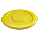 Rubbermaid RCP2631YEL Round Flat Top Lid, For 32-Gallon Round Brute Containers, 22 1/4