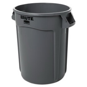 Rubbermaid RCP263200GY Round Brute Container, Plastic, 32 Gal, Gray