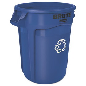 Rubbermaid RCP263273BE Brute Recycling Container, 32 gal, Polyethylene, Blue