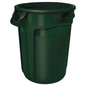Rubbermaid RCP2632DGR Round Brute Container, Plastic, 32 Gal, Dark Green
