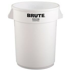 Rubbermaid RCP2632WHI Round Brute Container, Plastic, 32 Gal, White