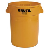Rubbermaid FG263200YEL Round Brute Container, Plastic, 32 gal, Yellow
