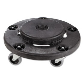 Rubbermaid RCP264000BK Brute Round Twist On/off Dolly, 250lb Capacity, 18dia X 6 5/8h, Black