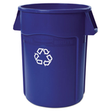 Rubbermaid FG264307BLU Brute Recycling Container, Round, 44 gal, Blue