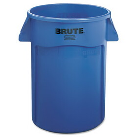 Rubbermaid RCP264360BE Vented Round Brute Container, 44 gal, Plastic, Blue