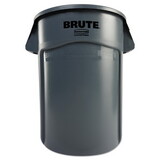 Rubbermaid RCP264360GY Brute Vented Trash Receptacle, Round, 44 Gal, Gray