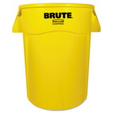 Rubbermaid FG264360YEL Brute Vented Trash Receptacle, Round, 44 gal, Yellow