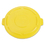 Rubbermaid FG264560YEL Vented Round Brute Flat Top Lid, 24 1/2 x 1 1/2, Yellow, Price/EA