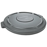 Rubbermaid RCP265400GY Round Flat Top Lid, For 55-Gallon Round Brute Containers, 26 3/4