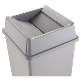 Rubbermaid RCP2664GRAY Untouchable Square Swing Top Lid, Plastic, 20.13w x 20.13d x 6.25h, Gray