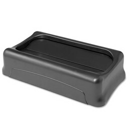 Rubbermaid RCP267360BK Swing Top Lid For Slim Jim Waste Containers, 11 3/8 X 20 3/8, Plastic, Black