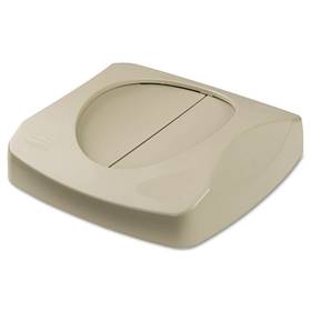 Rubbermaid RCP268988BG Swing Top Lid For Untouchable Recycling Center, 16" Square, Beige
