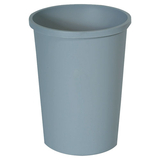 Rubbermaid RCP2947GRA Untouchable Waste Container, Round, Plastic, 11gal, Gray