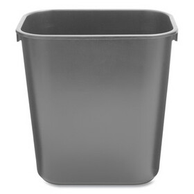 Rubbermaid RCP295500BK Deskside Plastic Wastebasket, 3.5 gal, Plastic, Black