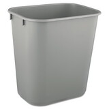 Rubbermaid RCP2955GRA Deskside Plastic Wastebasket, 3.5 gal, Plastic, Gray