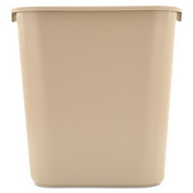 Rubbermaid RCP295600BG Deskside Plastic Wastebasket, Rectangular, 7 Gal, Beige