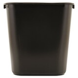 Rubbermaid RCP295600BK Deskside Plastic Wastebasket, Rectangular, 7 Gal, Black