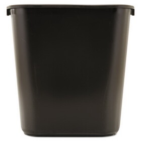 Rubbermaid RCP295600BK Deskside Plastic Wastebasket, Rectangular, 7 Gal, Black