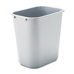 Rubbermaid RCP295600GY Deskside Plastic Wastebasket, 7 gal, Plastic, Gray