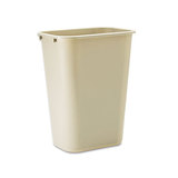 Rubbermaid RCP295700BG Deskside Plastic Wastebasket, Rectangular, 10 1/4 Gal, Beige