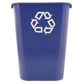 Rubbermaid RCP295773BE Deskside Recycling Container with Symbol, Large, 41.25 qt, Plastic, Blue