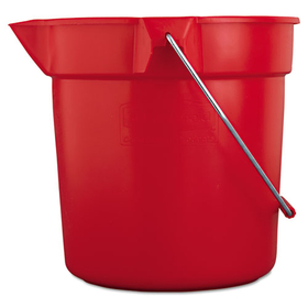 Rubbermaid RCP2963RED BRUTE Round Utility Pail, 10 qt, Plastic, Red, 10.5" dia