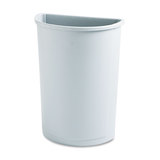 Rubbermaid RCP352000GY Untouchable Waste Container, Half-Round, Plastic, 21gal, Gray