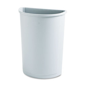 Rubbermaid RCP352000GY Untouchable Half-Round Plastic Receptacle, 21 gal, Plastic, Gray
