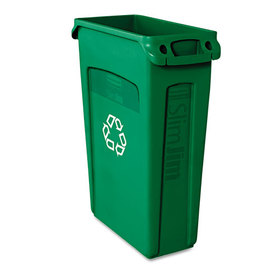 Rubbermaid RCP354007GN Slim Jim Recycling Container W/venting Channels, Plastic, 23gal, Green