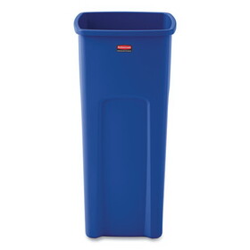 Rubbermaid RCP356973BE Untouchable Square Waste Receptacle, 23 gal, Plastic, Blue