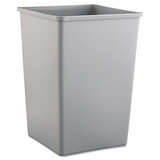 Rubbermaid RCP3958GRA Untouchable Waste Container, Square, Plastic, 35gal, Gray