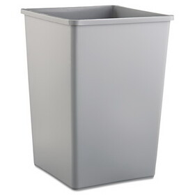 Rubbermaid RCP3958GRA Untouchable Square Waste Receptacle, 35 gal, Plastic, Gray