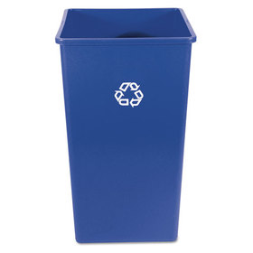 Rubbermaid RCP395973BLU Recycling Container, Square, Plastic, 50 Gal, Blue