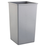 Rubbermaid RCP3959GRA Untouchable Waste Container, Square, Plastic, 50gal, Gray