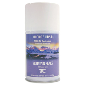 Rubbermaid RCP4012461 TC Microburst 9000 Air Freshener Refill, Mountain Peaks, 5.3 oz Aerosol Spray, 4/Carton