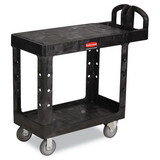 Rubbermaid RCP450500BK Flat Shelf Utility Cart, Two-Shelf, 19-3/16w X 37-7/8d X 33-1/3h, Black