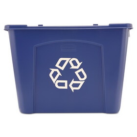 Rubbermaid RCP571473BE Stacking Recycle Bin, 14 gal, Polyethylene, Blue